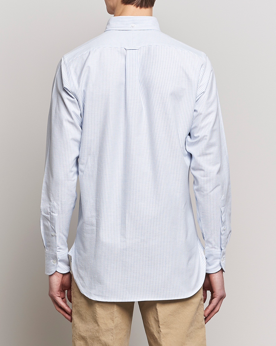 Herr | Skjortor | Drake's | Striped Button Down Oxford Shirt Blue