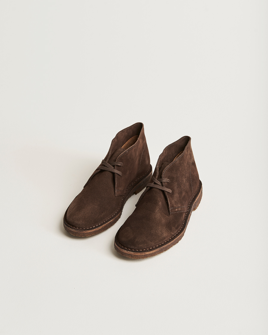 Herr | Chukka Boots | Drake's | Clifford Suede Desert Boots Dark Brown