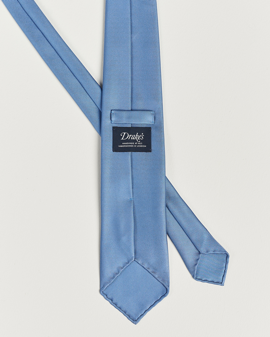 Herr | Drake's Handrolled Woven Silk 8 cm Tie Blue | Drake's | Handrolled Woven Silk 8 cm Tie Blue