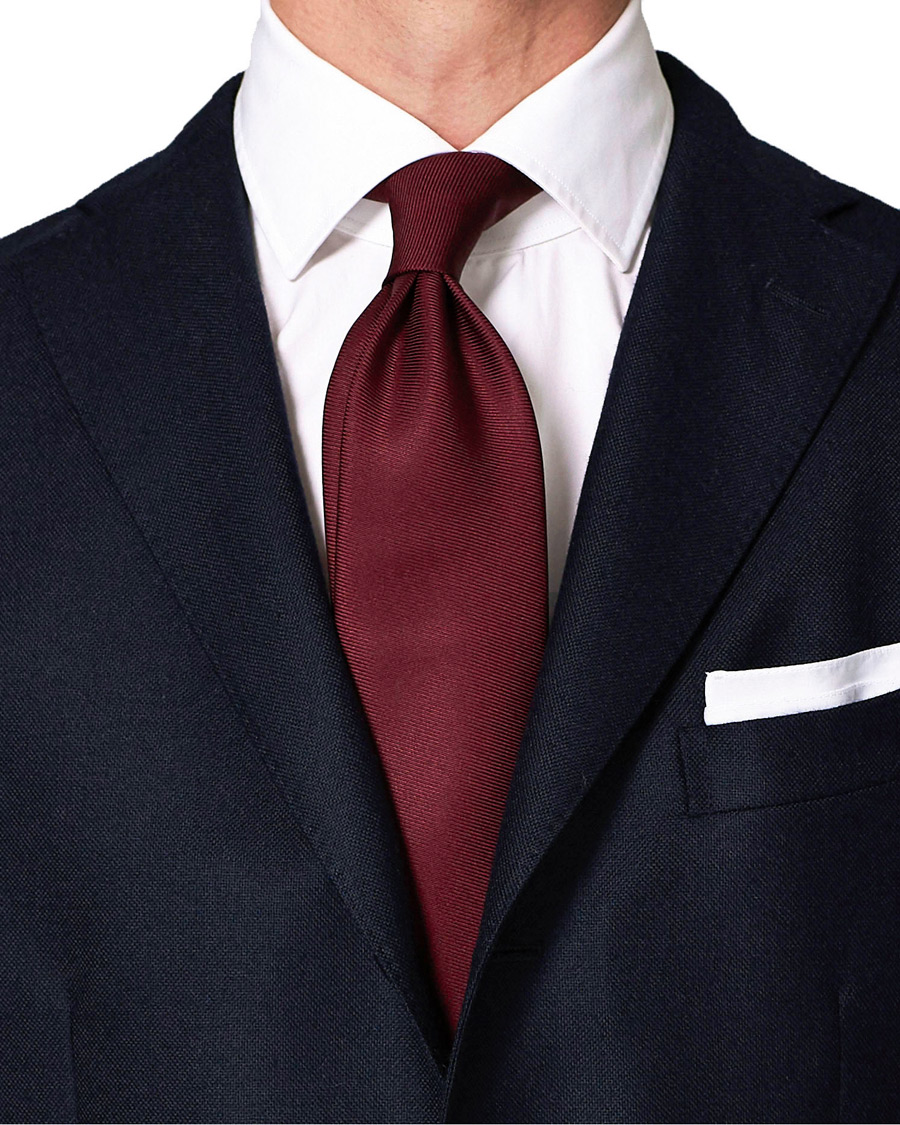 Herr |  | Drake's | Handrolled Woven Silk 8 cm Tie Burgundy