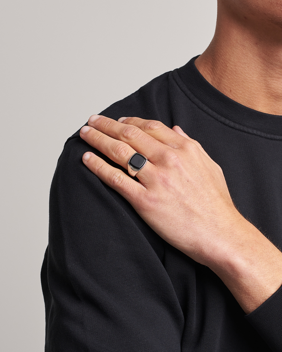 Herr | Smycken | Tom Wood | Cushion Black Onyx Ring Silver