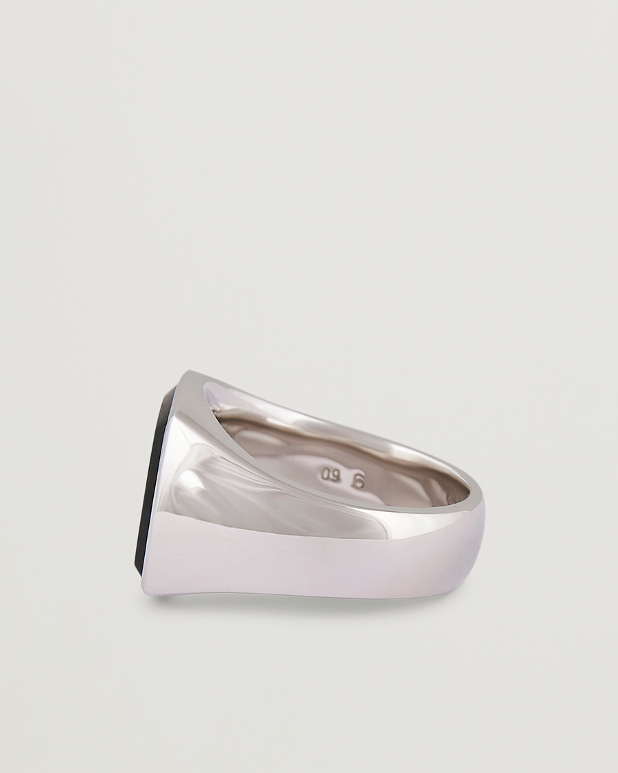 Herr | Smycken | Tom Wood | Cushion Blue Hawk Eye Ring Silver