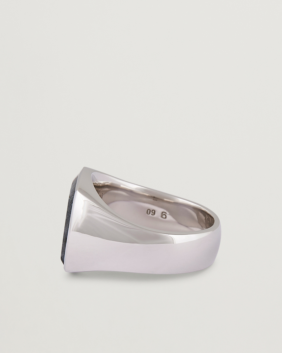 Herr | Smycken | Tom Wood | Cushion Larvikite Ring Silver