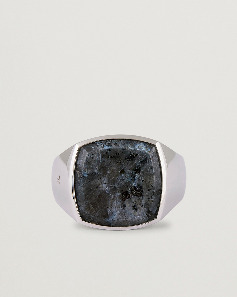Herr | Smycken | Tom Wood | Cushion Larvikite Ring Silver