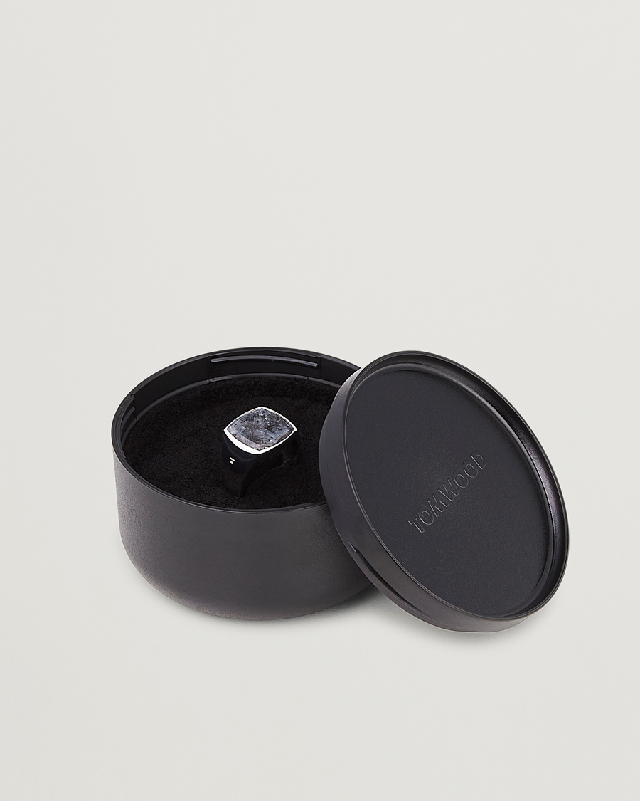 Herr | Smycken | Tom Wood | Cushion Larvikite Ring Silver