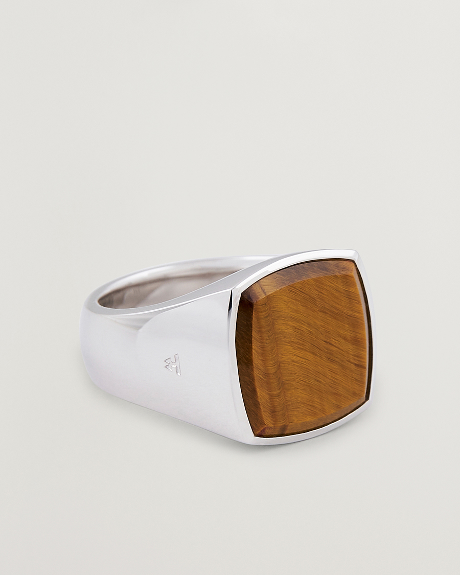 Herr | Smycken | Tom Wood | Cushion Tiger Eye Ring Silver