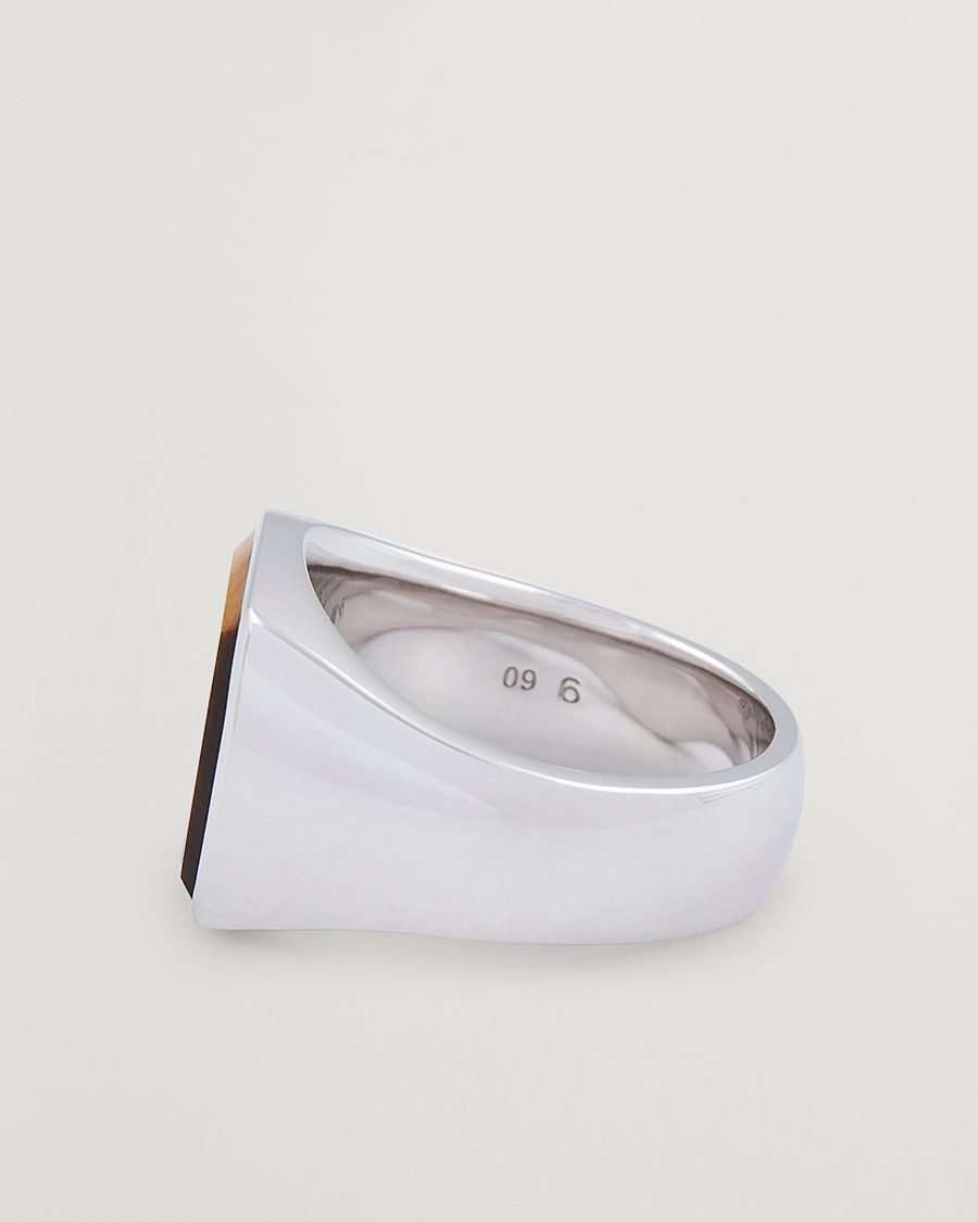 Herr | Smycken | Tom Wood | Cushion Tiger Eye Ring Silver