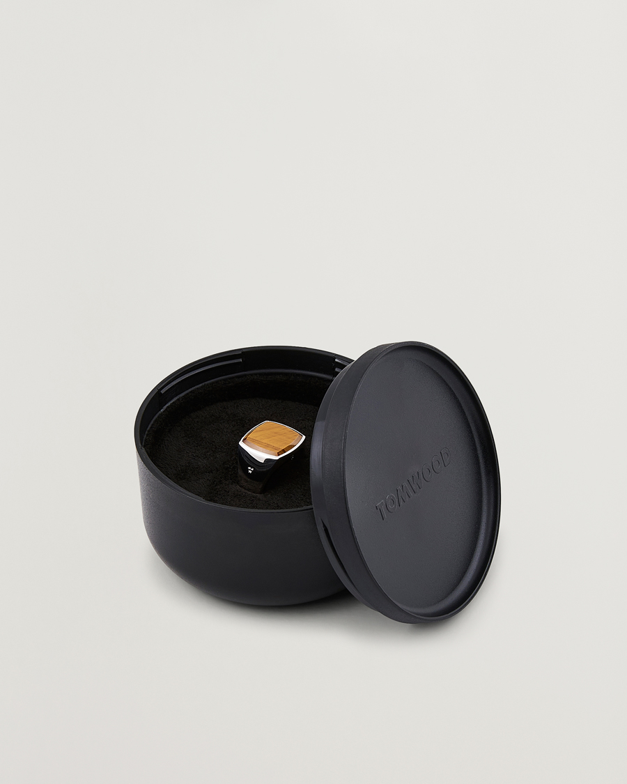 Herr | Smycken | Tom Wood | Cushion Tiger Eye Ring Silver