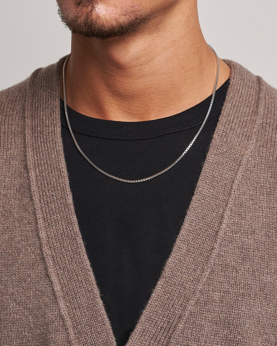 Herr | Tom Wood Square Chain M Necklace Silver | Tom Wood | Square Chain M Necklace Silver