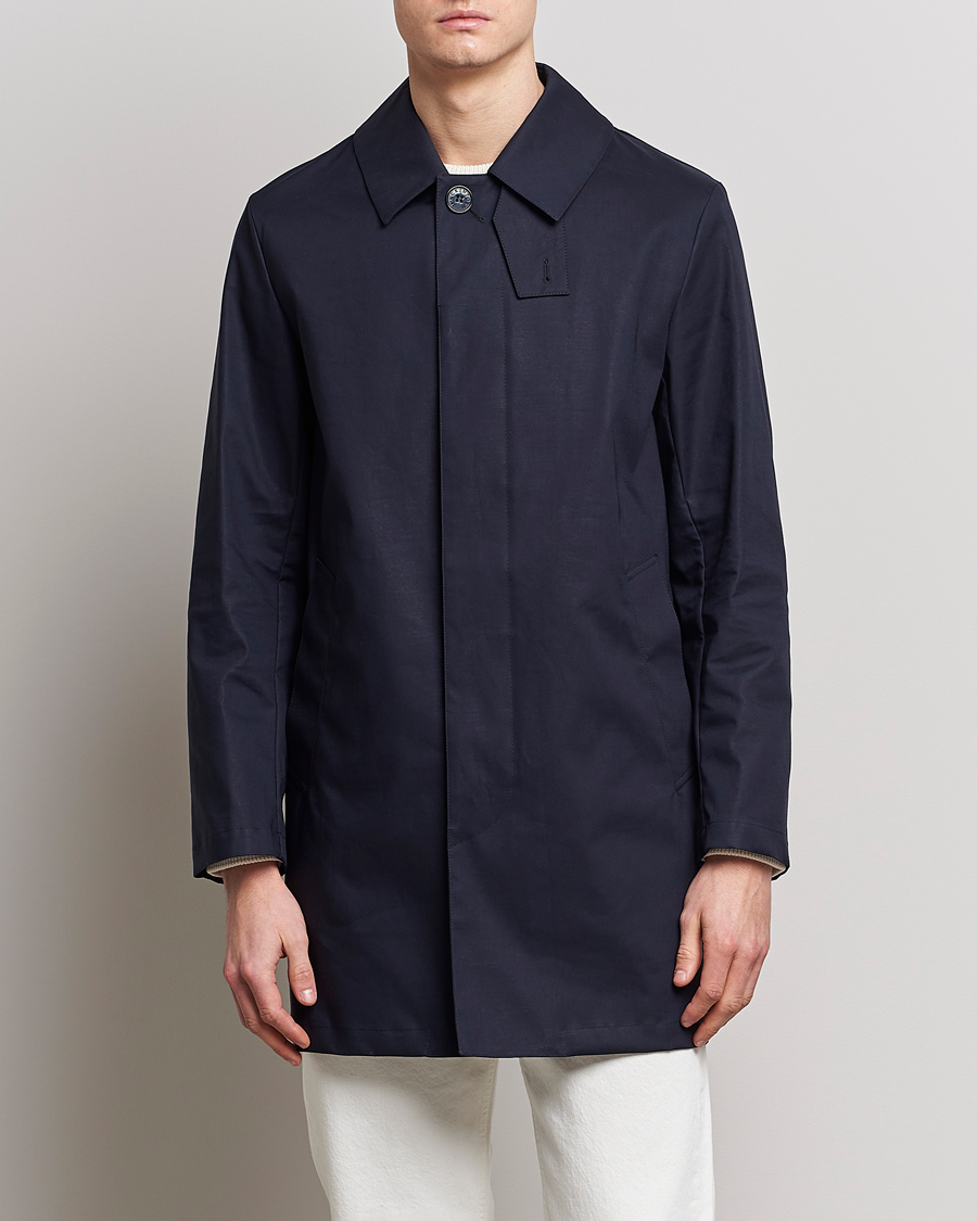 Herr | Rockar | Mackintosh | Cambridge Car Coat Navy