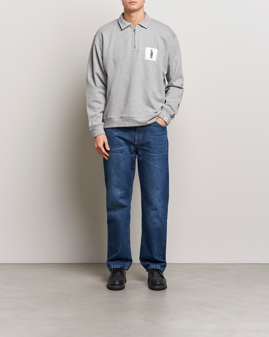 Herr | Tröjor | Mackintosh | Dandyman Zip Sweat Grey Melange