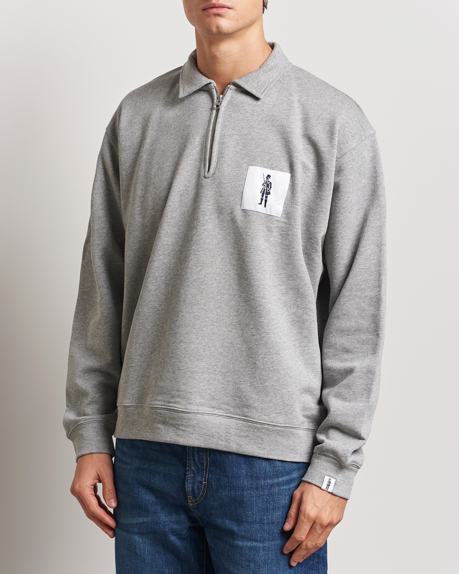 Herr | Half-zip | Mackintosh | Dandyman Zip Sweat Grey Melange