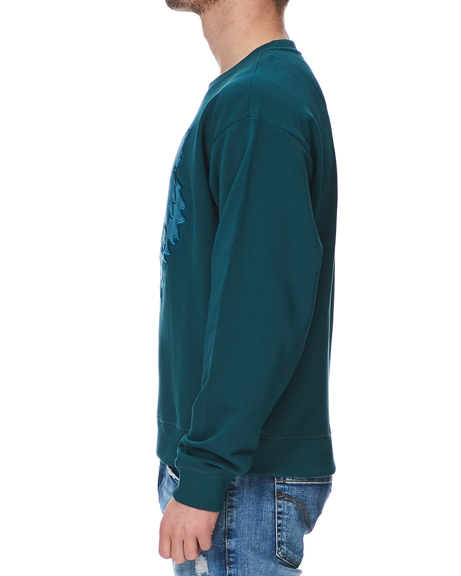 Herr | Tröjor | KENZO | Velvet Tiger Head Crew Neck Sweatshirt Green