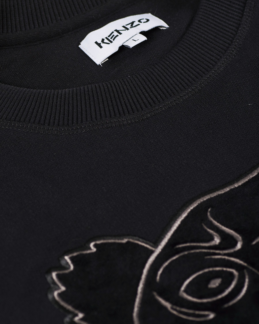Herr | Tröjor | KENZO | Velvet Tiger Head Crew Neck Sweatshirt Black