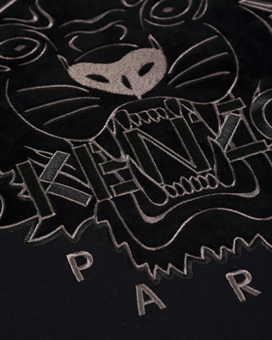 Herr | Tröjor | KENZO | Velvet Tiger Head Crew Neck Sweatshirt Black