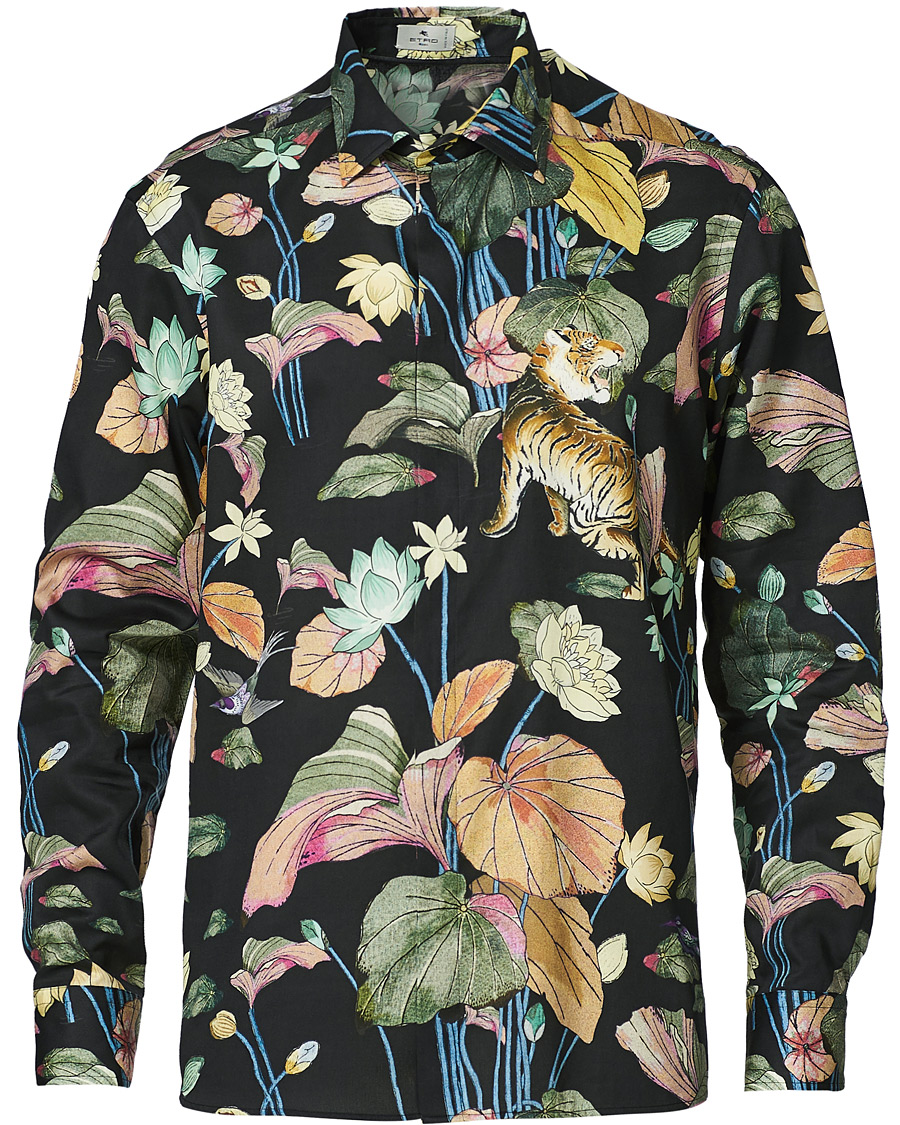 Herr | Skjortor | Etro | Oriental Tiger Printed Shirt Black
