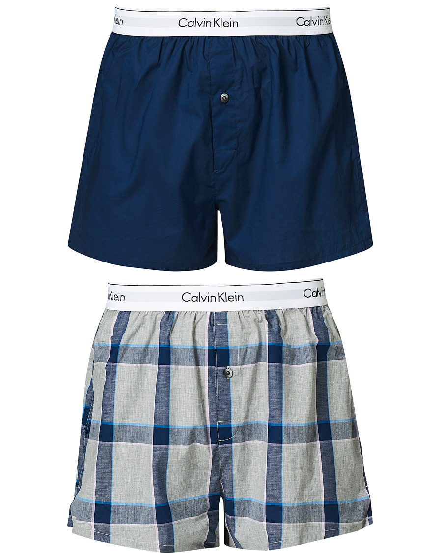 Herr | Underkläder | Calvin Klein | Modern Cotton Stretch Boxer 2-Pack Navy/Grey Heather