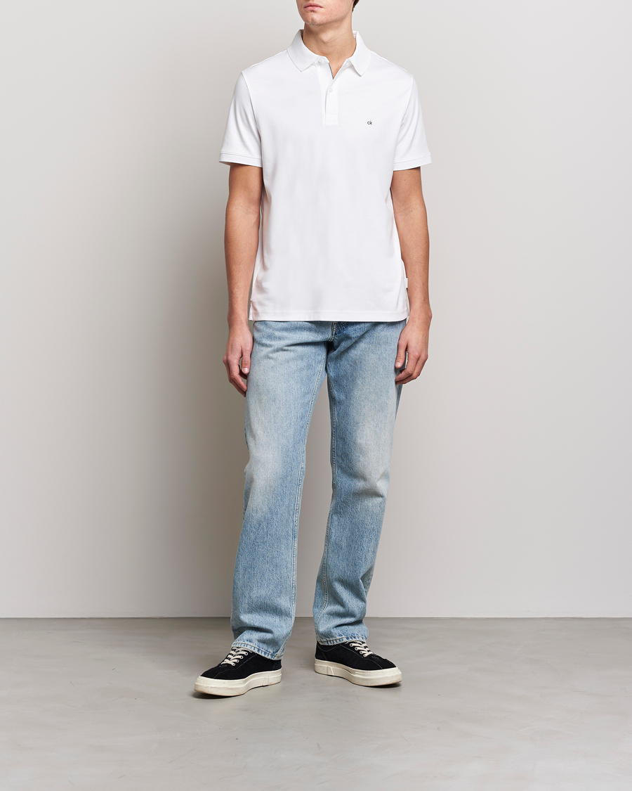Herr | Kortärmade pikéer | Calvin Klein | Liquid Touch Slim Fit Polo Bright White
