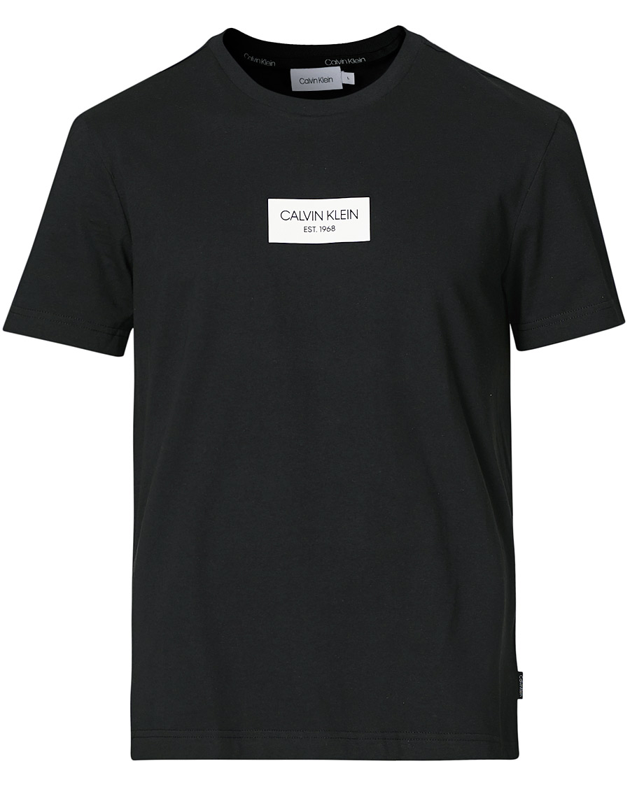 Herr | T-Shirts | Calvin Klein | Chest Box Logo Crew Neck Tee Black