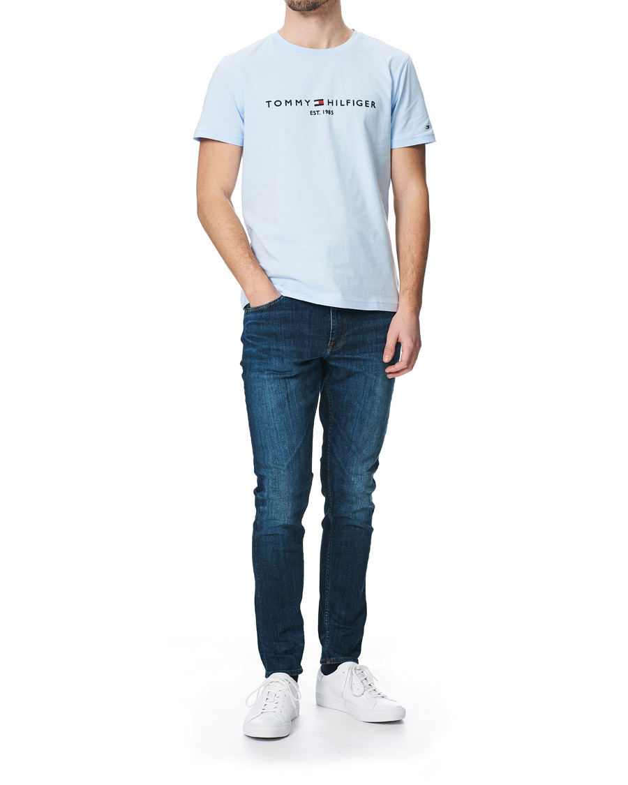 Herr | T-Shirts | Tommy Hilfiger | Logo Crew Neck Tee Sweet Blue