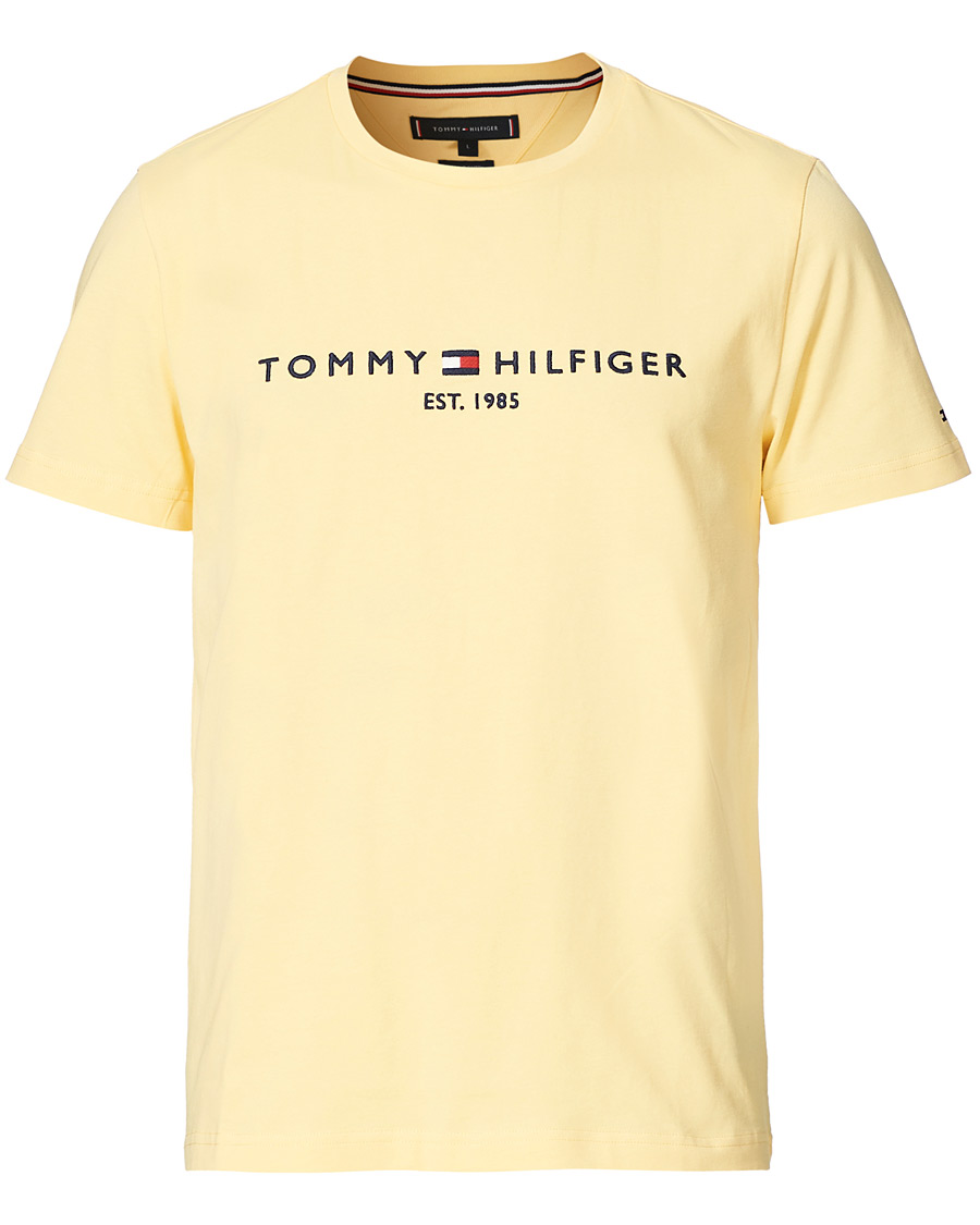 Herr | T-Shirts | Tommy Hilfiger | Logo Crew Neck Tee Delicate Yellow