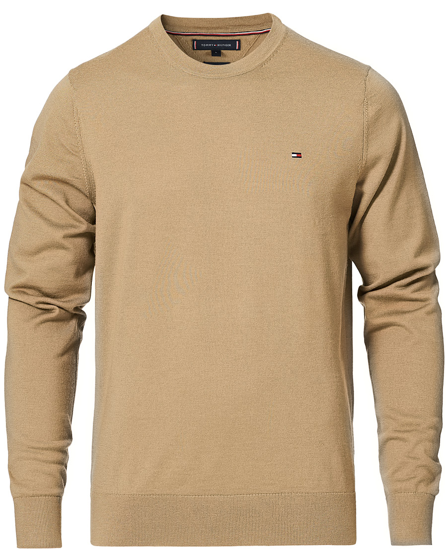 Herr | Tröjor | Tommy Hilfiger | Fine Gauge Merino Wool Crew Neck Camel