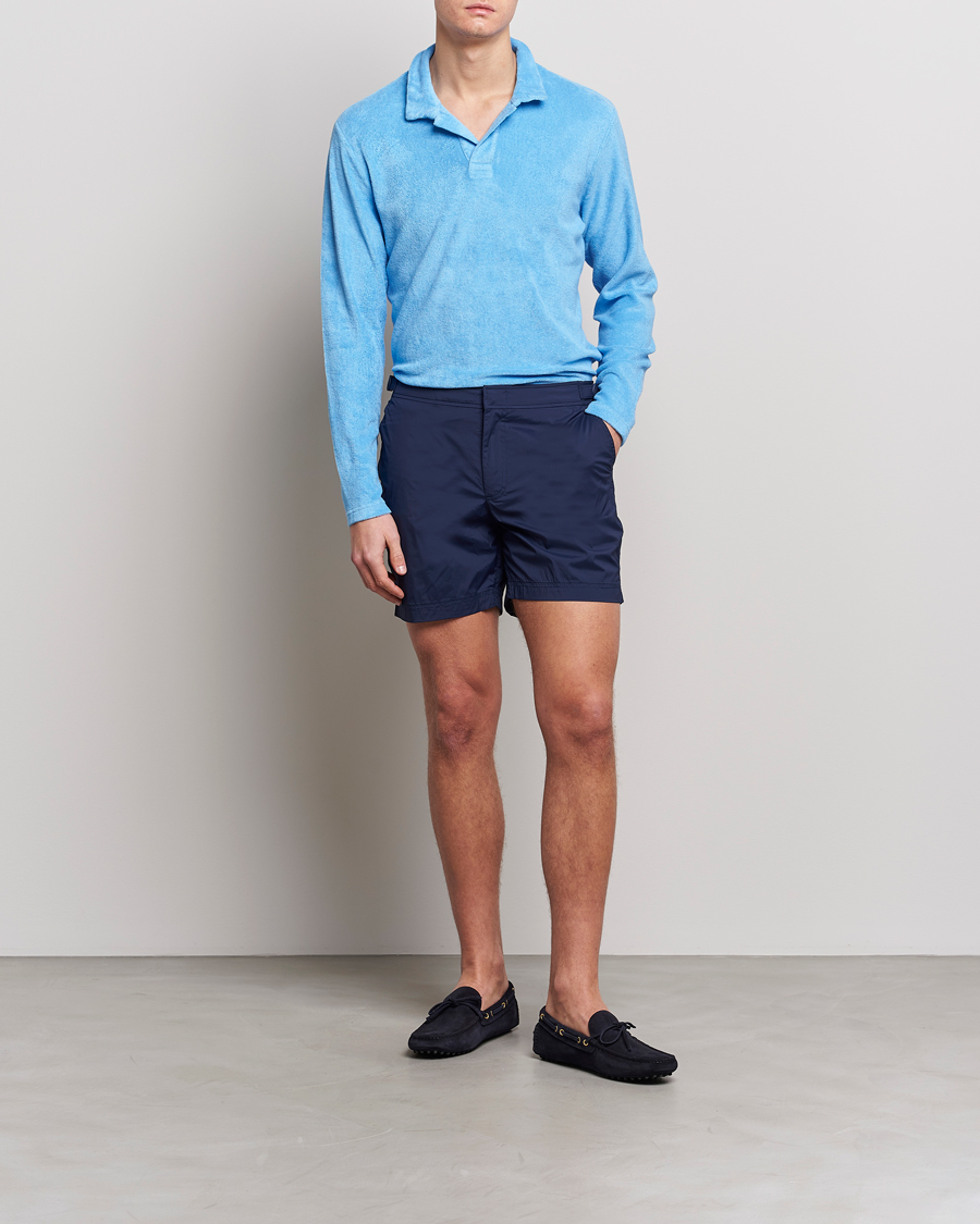 Herr | Tröjor | Orlebar Brown | Terry Long Sleeve Polo Riviera