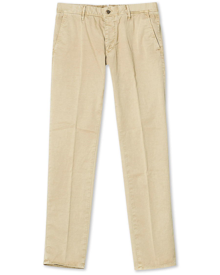 Herr | Byxor | Incotex | Slim Fit Garment Dyed Slacks Beige