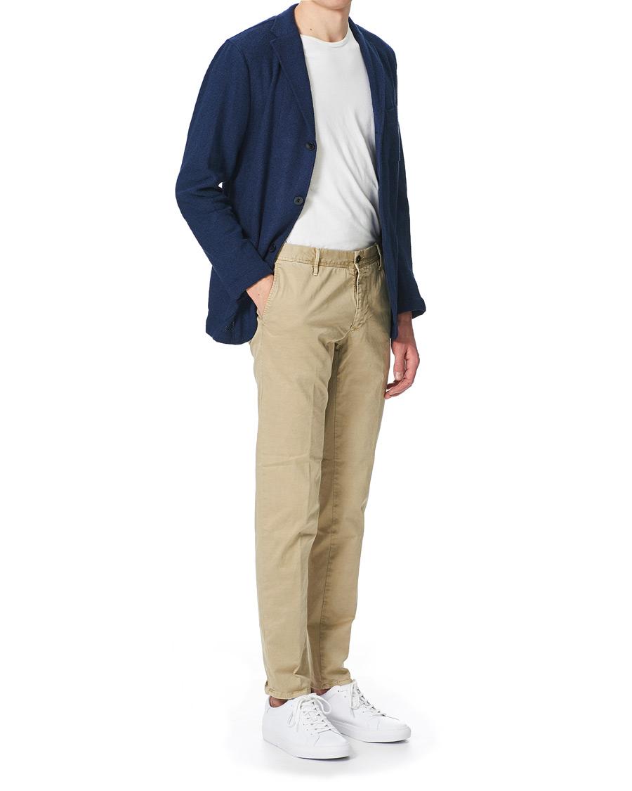 Herr | Byxor | Incotex | Slim Fit Garment Dyed Slacks Beige