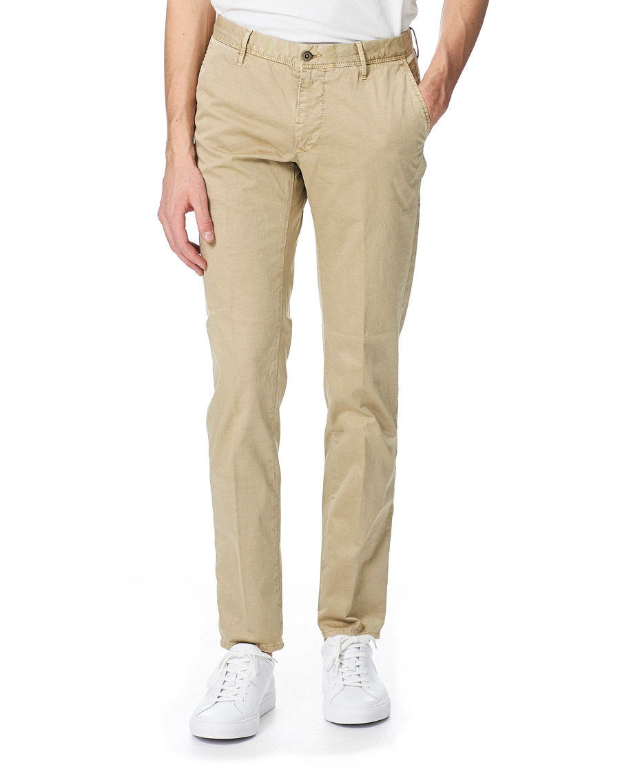 Herr | Byxor | Incotex | Slim Fit Garment Dyed Slacks Beige