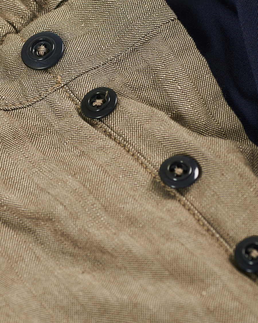 Herr | Byxor | Incotex | Tapered Cotton/Linen Drawstring Pants Beige