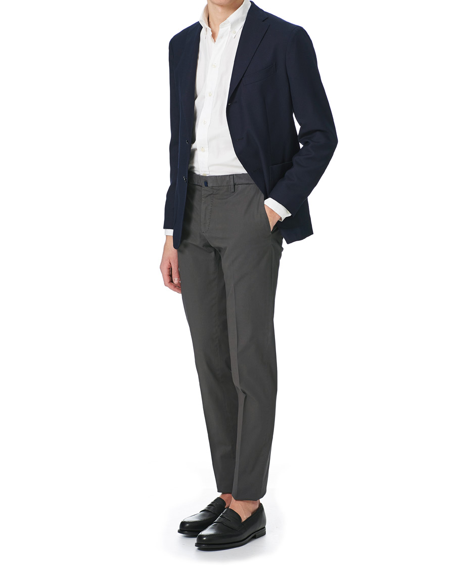 Herr | Byxor | Incotex | Slim Fit Stretch Chinos Dark Grey