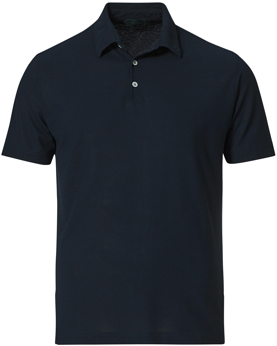 Herr | Pikéer | Zanone | Ice Cotton Short Sleeve Polo Navy