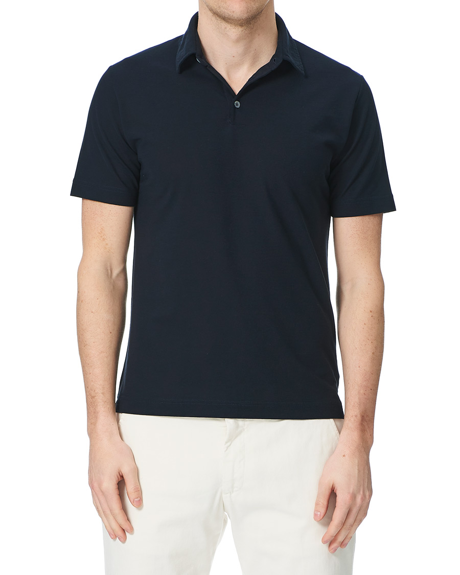 Herr | Pikéer | Zanone | Ice Cotton Short Sleeve Polo Navy