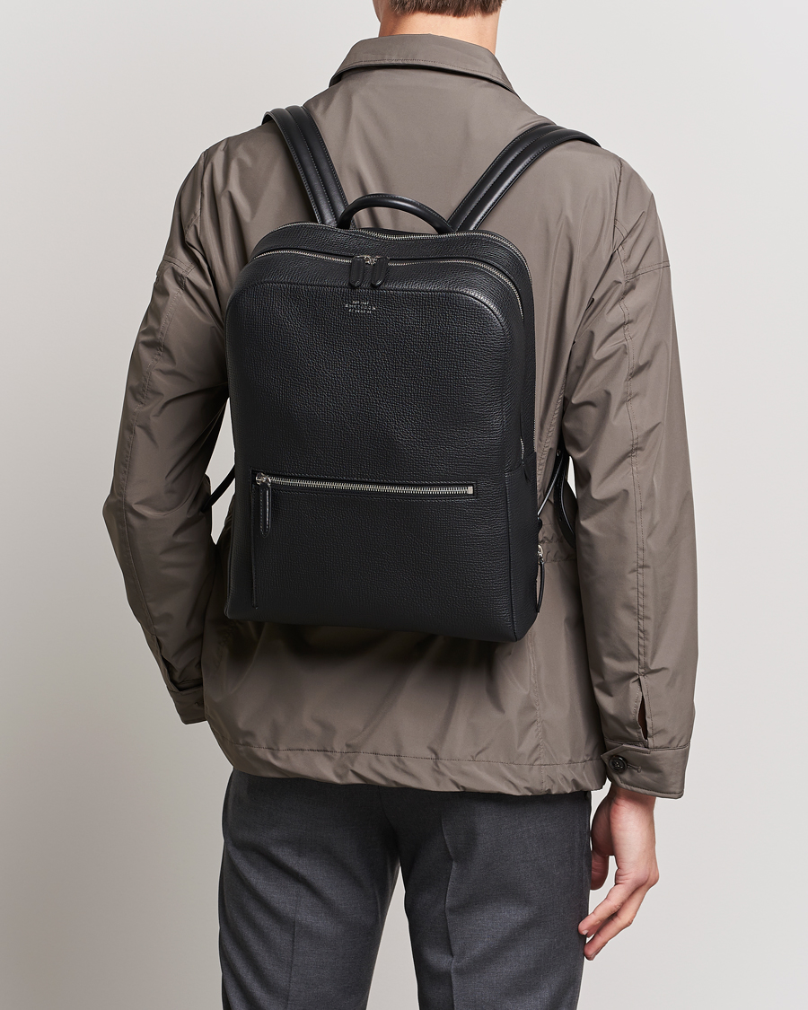 Herr | Avdelningar | Smythson | Ludlow Zip Around Backpack Black