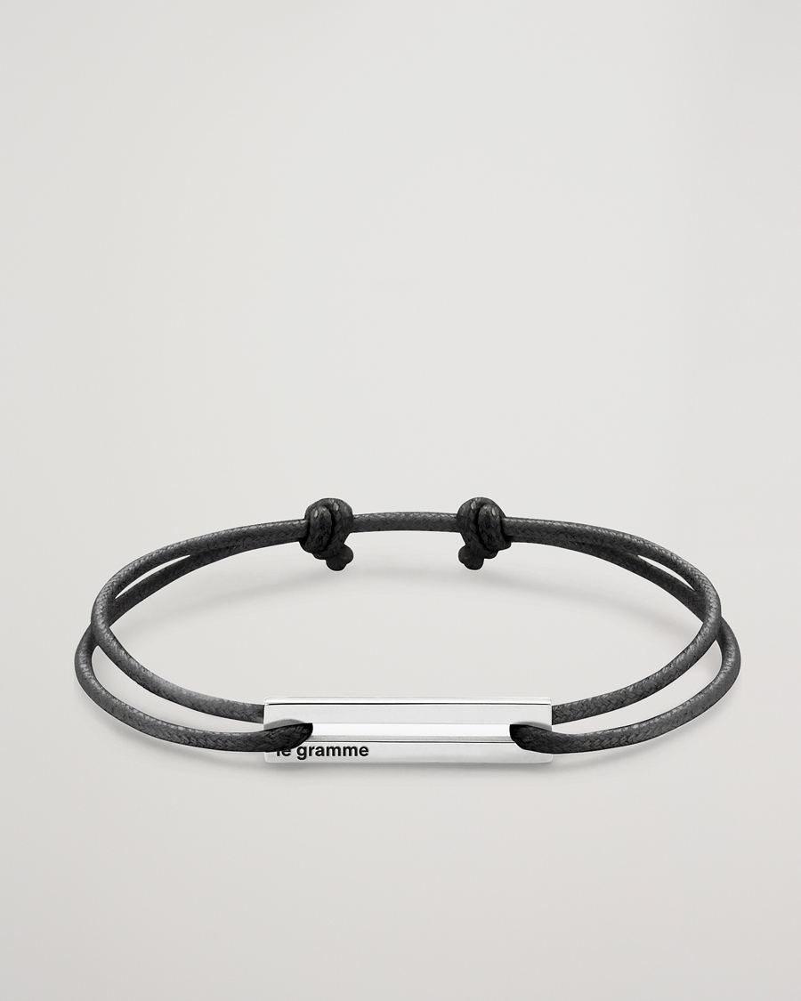 LE GRAMME Cord Bracelet Le 17 10 Black Sterling Silver
