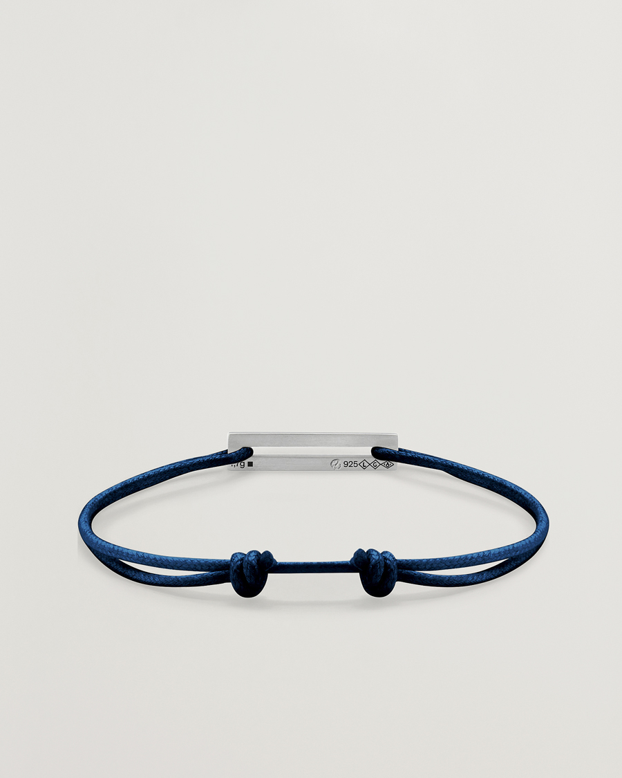 Herr | Smycken | LE GRAMME | Cord Bracelet Le 17/10 Navy/Sterling Silver