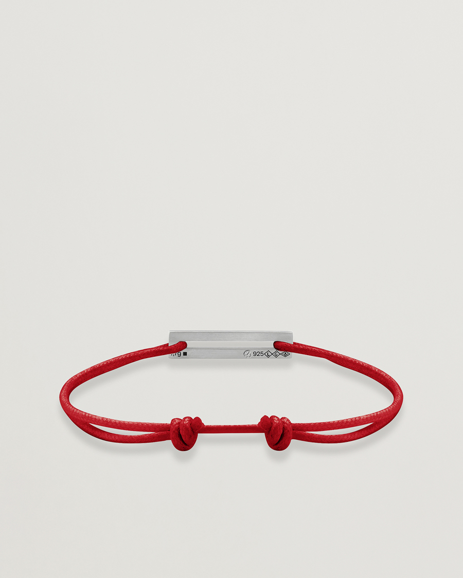 Herr | Smycken | LE GRAMME | Cord Bracelet Le 17/10 Red/Sterling Silver