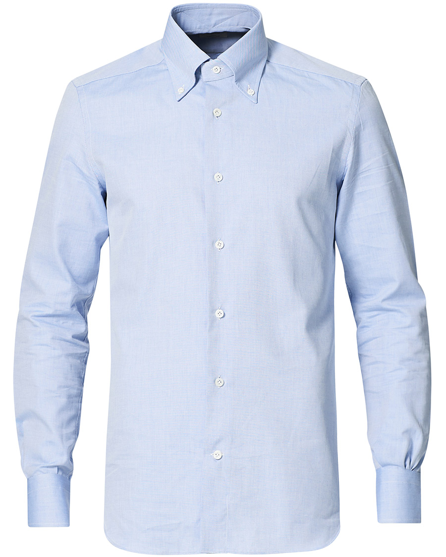 Herr | Skjortor | Mazzarelli | Soft Oxford Button Down Shirt Light Blue
