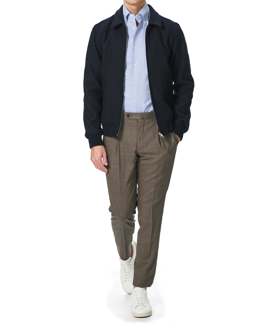Herr | Skjortor | Mazzarelli | Soft Oxford Button Down Shirt Light Blue