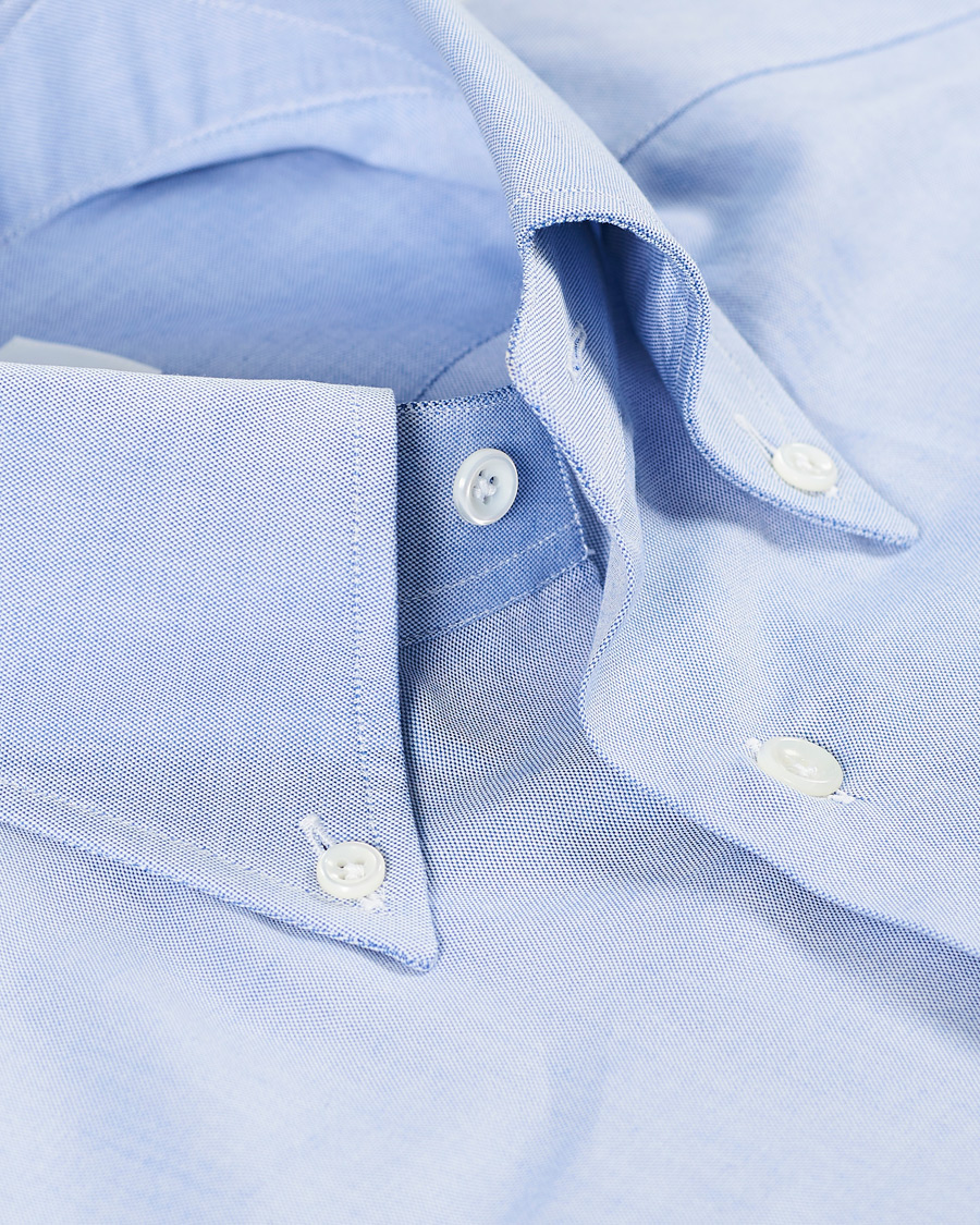 Herr | Skjortor | Mazzarelli | Soft Oxford Button Down Shirt Light Blue