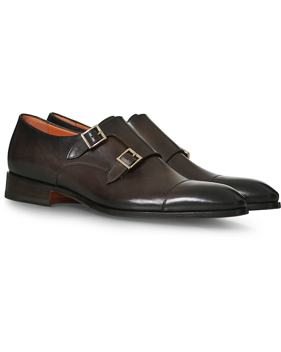 Herr | Santoni Blake Double Monk Dark Brown Calf | Santoni | Blake Double Monk Dark Brown Calf