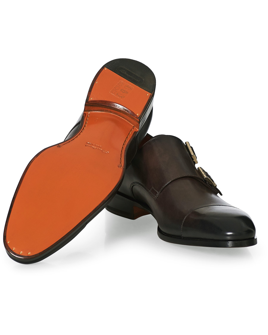Herr | Santoni Blake Double Monk Dark Brown Calf | Santoni | Blake Double Monk Dark Brown Calf