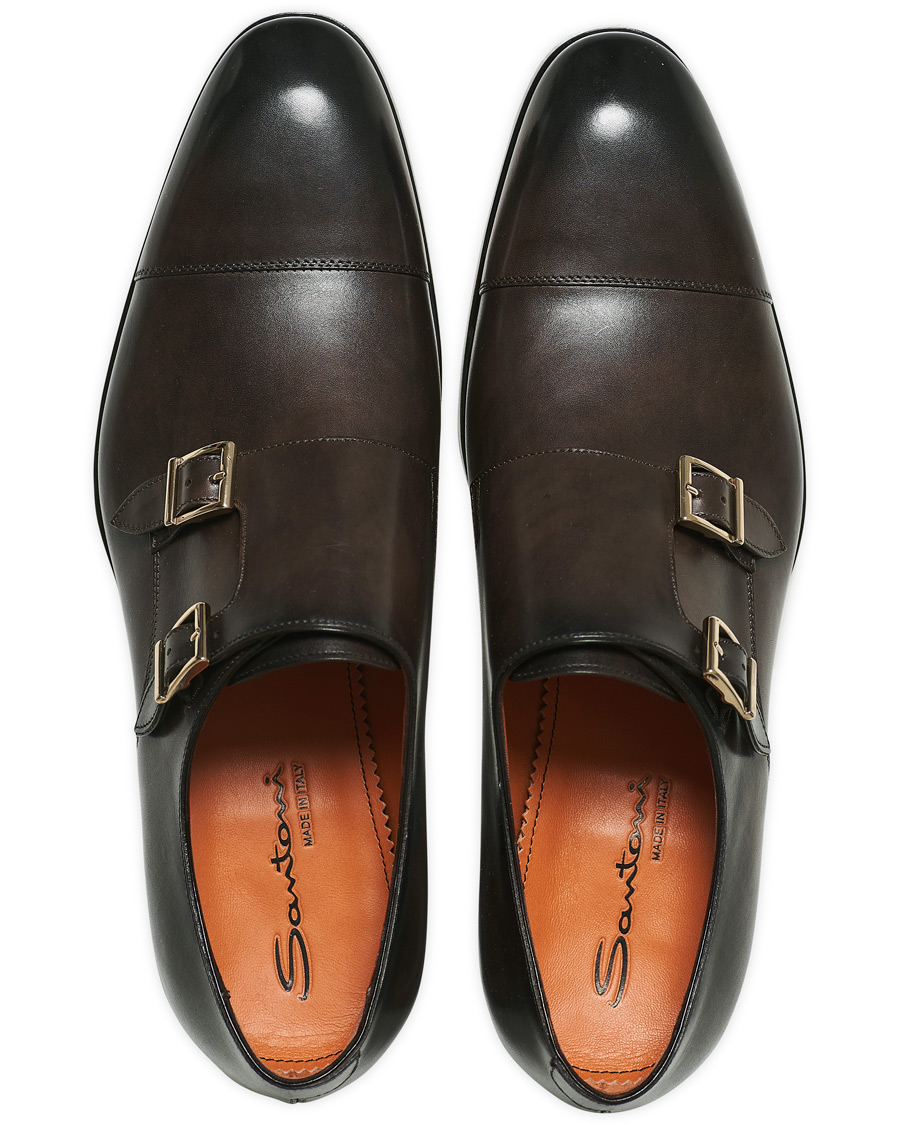 Herr | Santoni Blake Double Monk Dark Brown Calf | Santoni | Blake Double Monk Dark Brown Calf