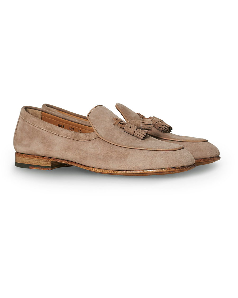 Herr | Santoni Belgian Loafer Sand Suede | Santoni | Belgian Loafer Sand Suede
