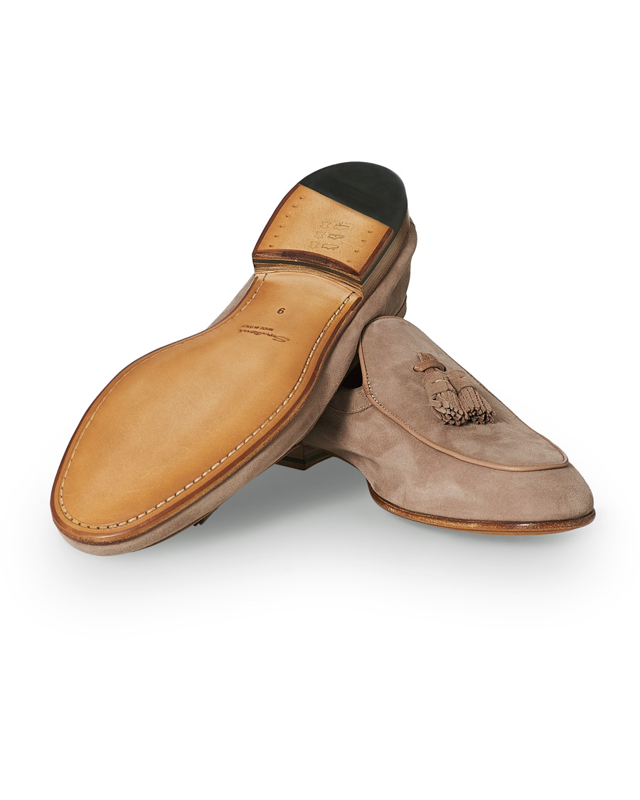 Herr | Santoni Belgian Loafer Sand Suede | Santoni | Belgian Loafer Sand Suede