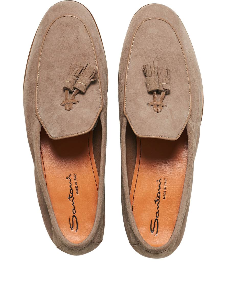 Herr | Santoni Belgian Loafer Sand Suede | Santoni | Belgian Loafer Sand Suede