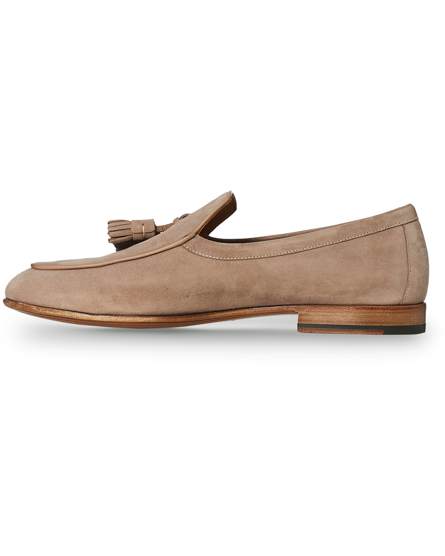 Herr | Santoni Belgian Loafer Sand Suede | Santoni | Belgian Loafer Sand Suede