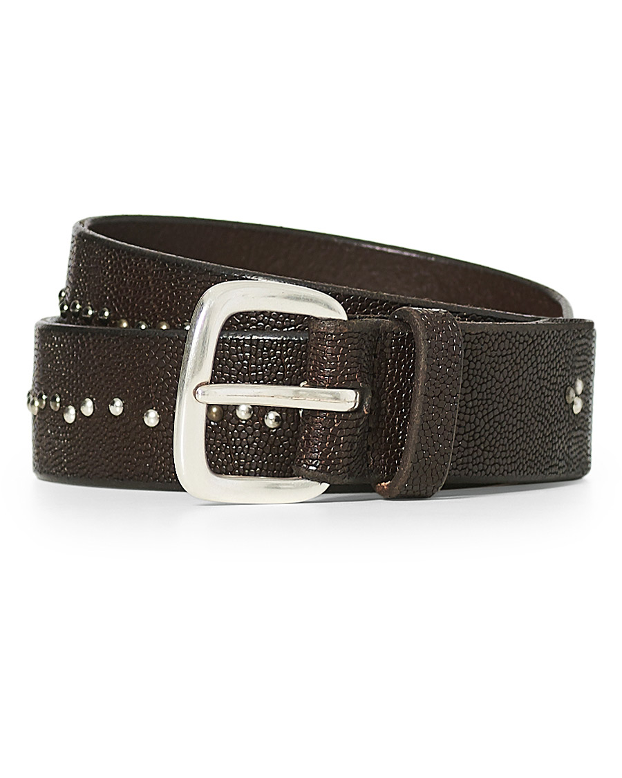 Herr | Orciani Grained Nit Belt 3,5 cm Dark Brown | Orciani | Grained Nit Belt 3,5 cm Dark Brown