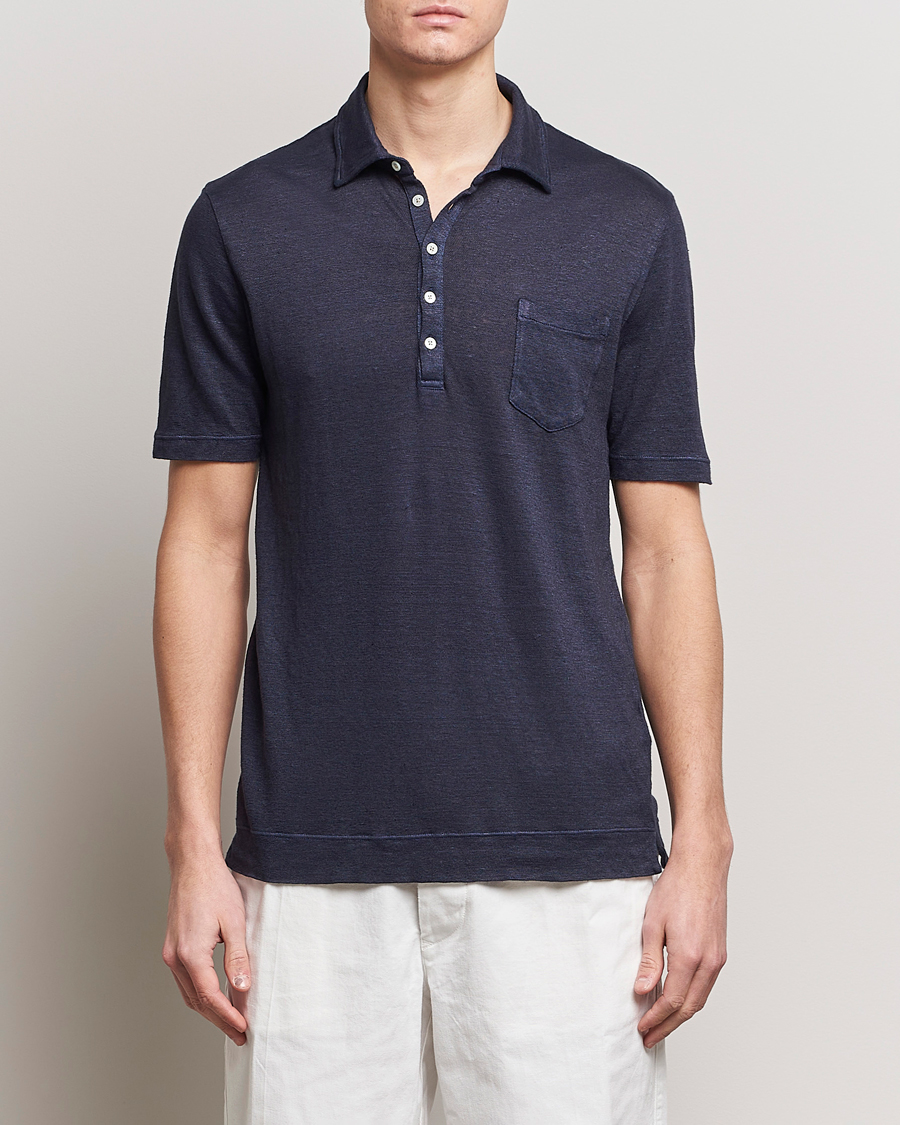 Herre |  | Massimo Alba | Wembley Linen Polo Navy